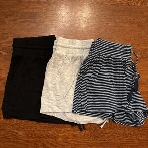 Stars Above Black, Gray, and Blue Striped Shorts Set
